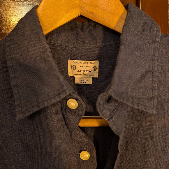 J Crew 100% Linen Shirt - Navy Blue - Small - Picture 2 of 6